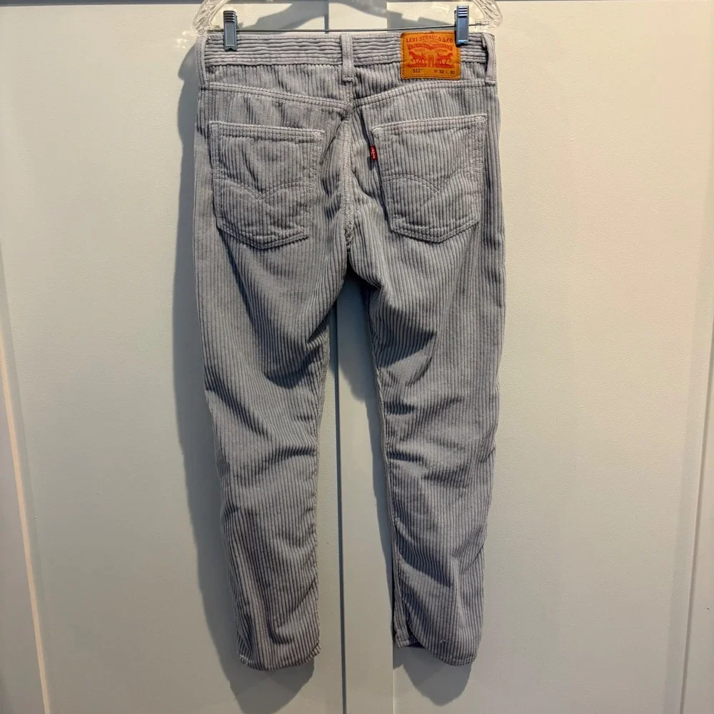 Levi's 512 Slim Taper Corduroy Pants 32x29 (Tag 32x30) Light Blue Wide Wale Y2K